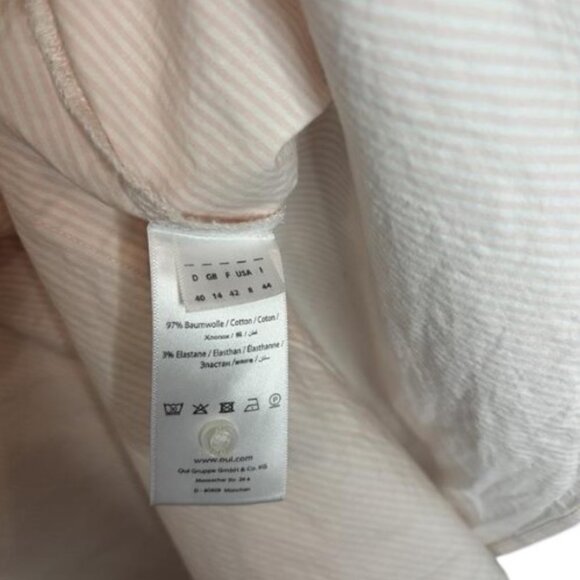 OUI light pink and white pinstripe long sleeve button down shirt size 8 - Picture 6 of 6